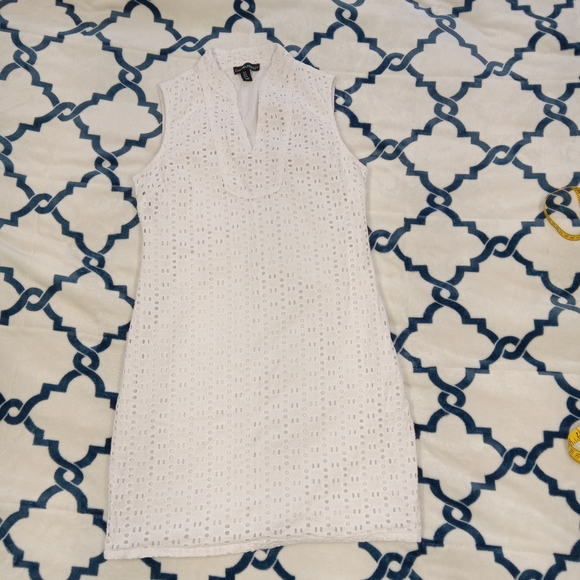 Cynthia Rowley White Sleeveless Cotton Eyelet Dress size 8 - Picture 6 of 11